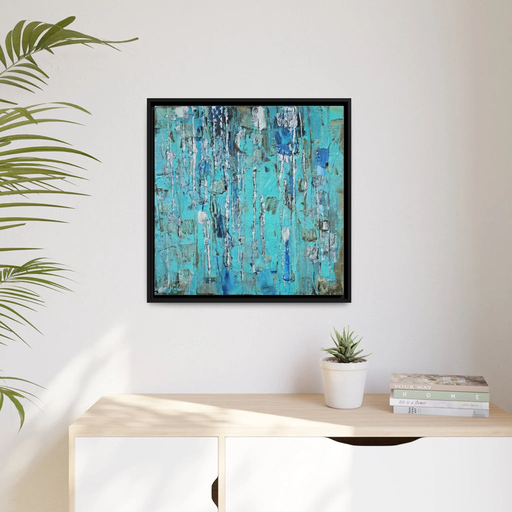 Canvas Wall Art Matte with Frame & Eco- Friendly AQUA - by Queennoble