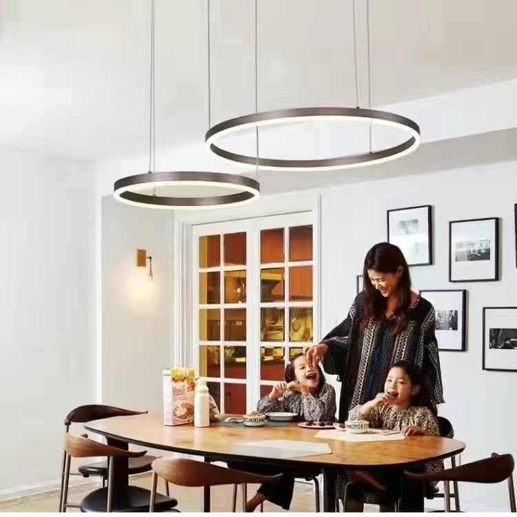 Modern Minimalist Round Chandelier – Creative LED Ceiling Light for Living Room & Dining