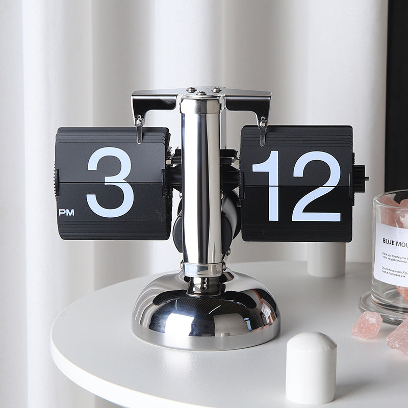 Orologio a Scatto Automatico Minimalista con Pagine – Orologio Moderno da Scrivania e da Parete per Arredamento Domestico