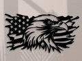 American Flag Eagle Metal Wall Decor