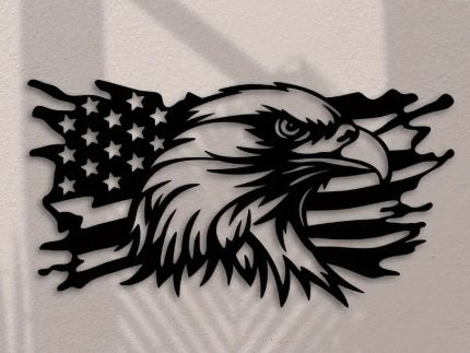 American Flag Eagle Metal Wall Decor