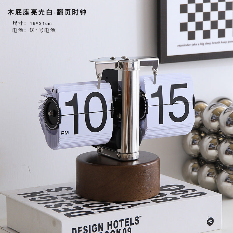 Minimalist Automatic Page-Turning Flip Clock – Modern Desk & Wall Clock for Home Decor