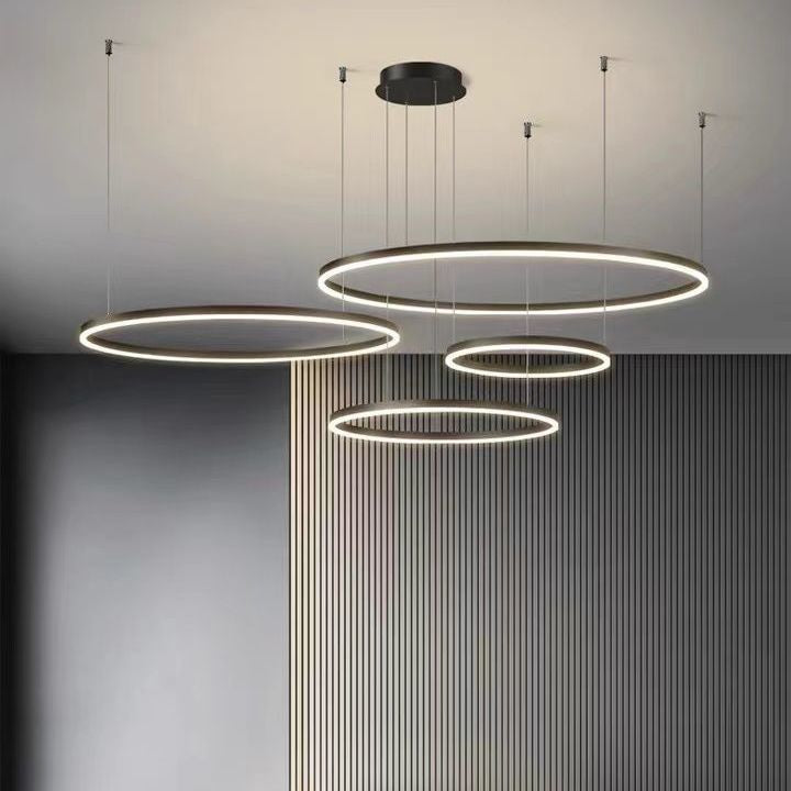 Modern Minimalist Round Chandelier – Creative LED Ceiling Light for Living Room & Dining
