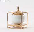 Modern Chinese Iron and Ceramic Flower Vase Decor