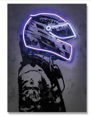 Vintage Neon Helmet Canvas