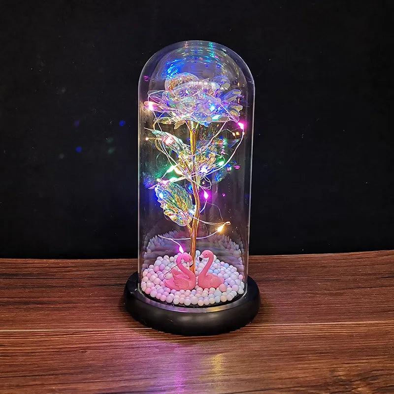 LED Verzauberte Glasrosen Dekoration  