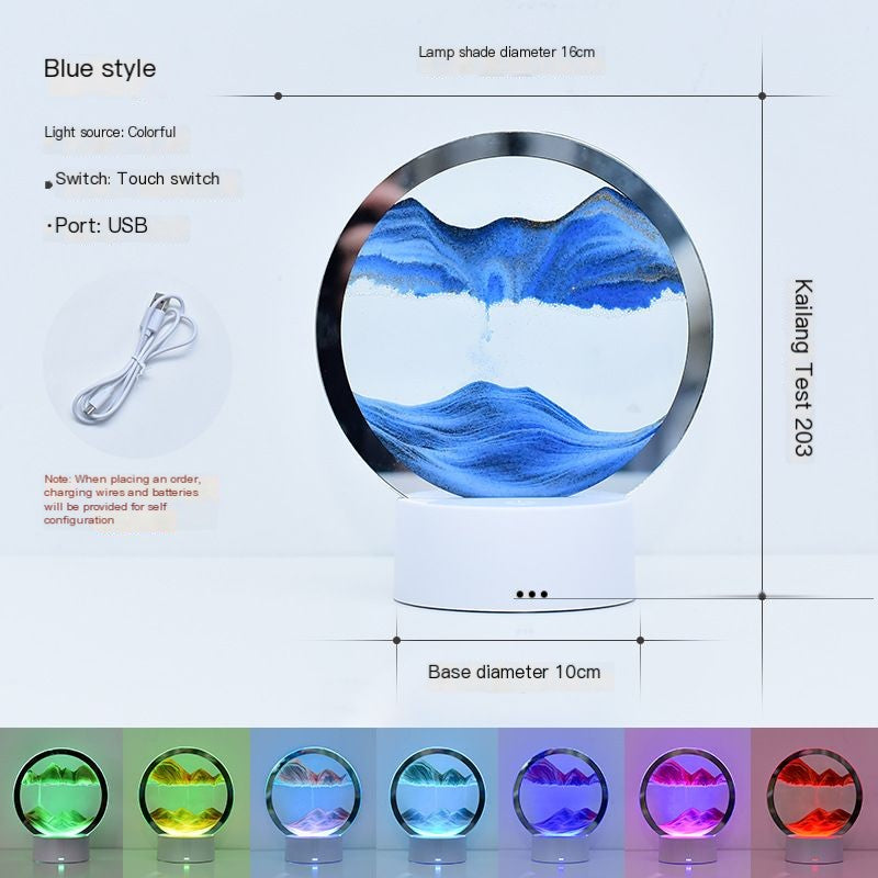 Lampe de table RVB Sandscape à LED avec art de sable mouvant