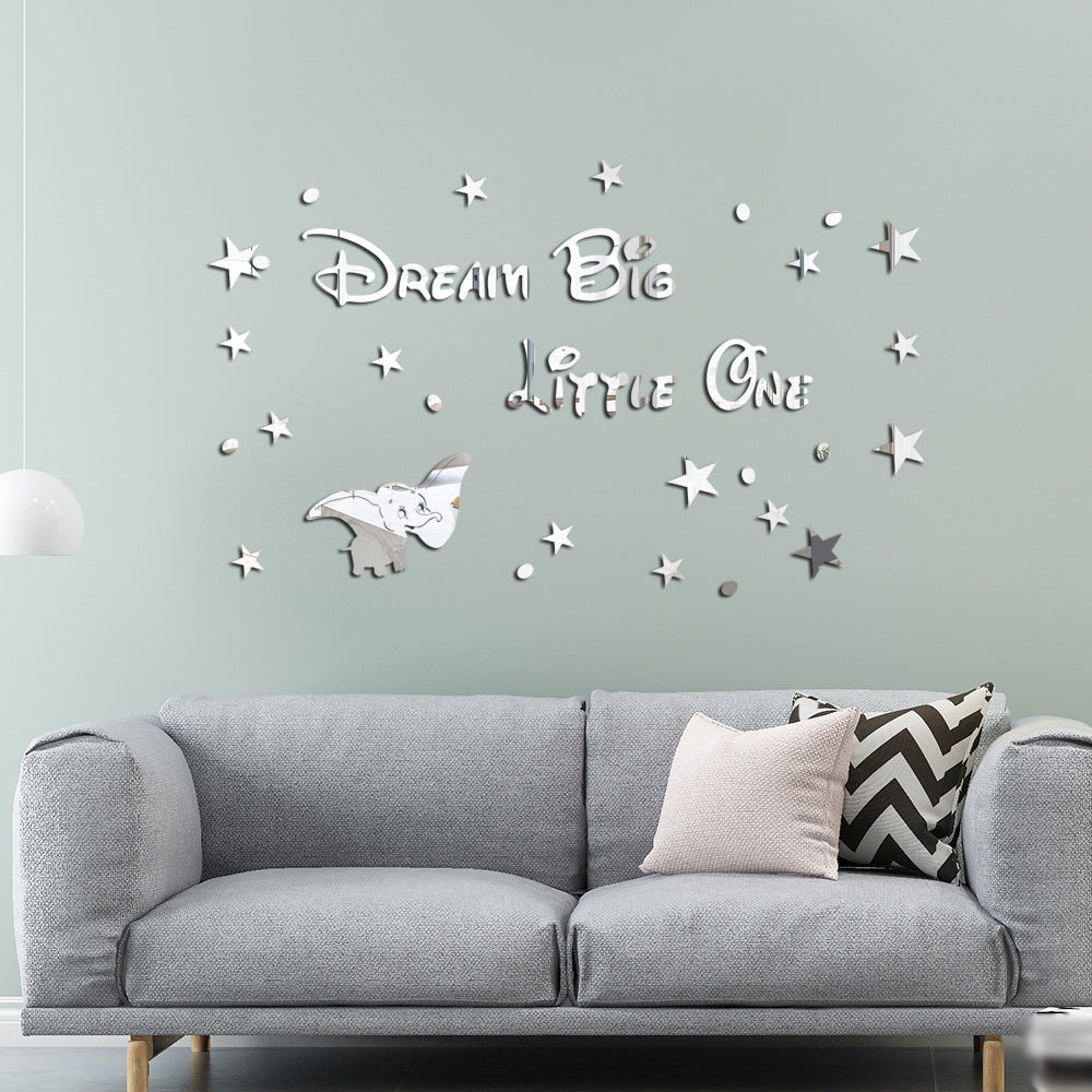 3D Dumbo Acrylic Mirror Decals