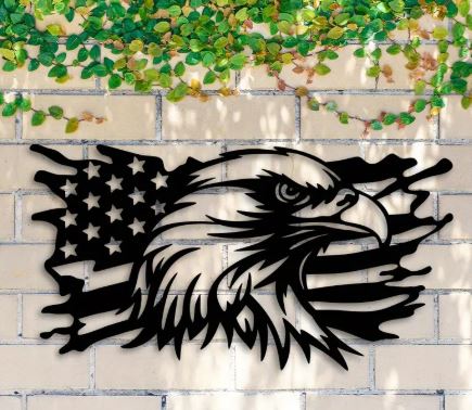 American Flag Eagle Metal Wall Decor