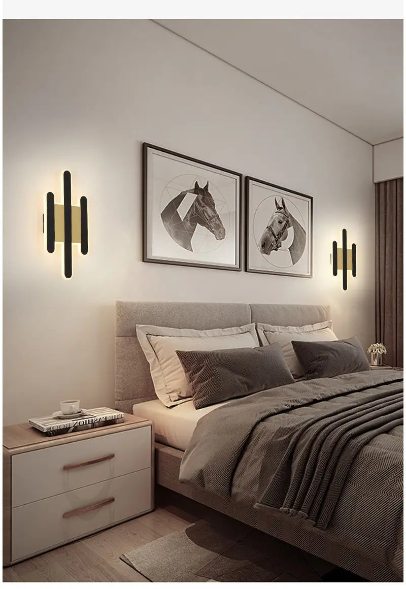 Lampada da parete lineare moderna a LED – Applique a striscia minimalista per camera da letto e corridoio