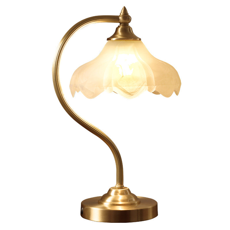 Lampada da tavolo in rame stile americano – Luce decorativa da comodino per camera da letto e soggiorno