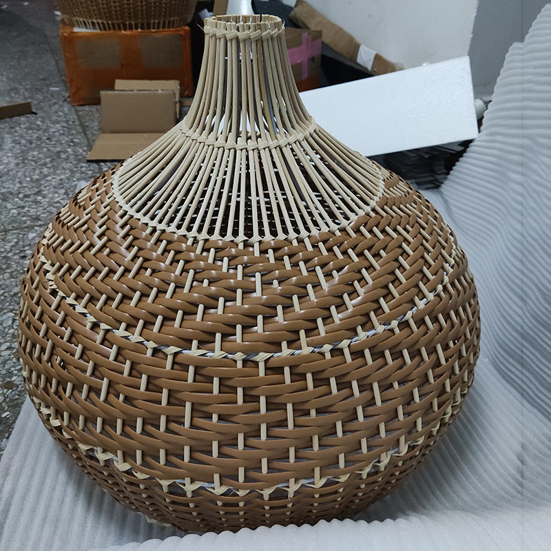 Handwoven rattan pendant lamp with modern design, ideal for contemporary home decor and stylish lighting