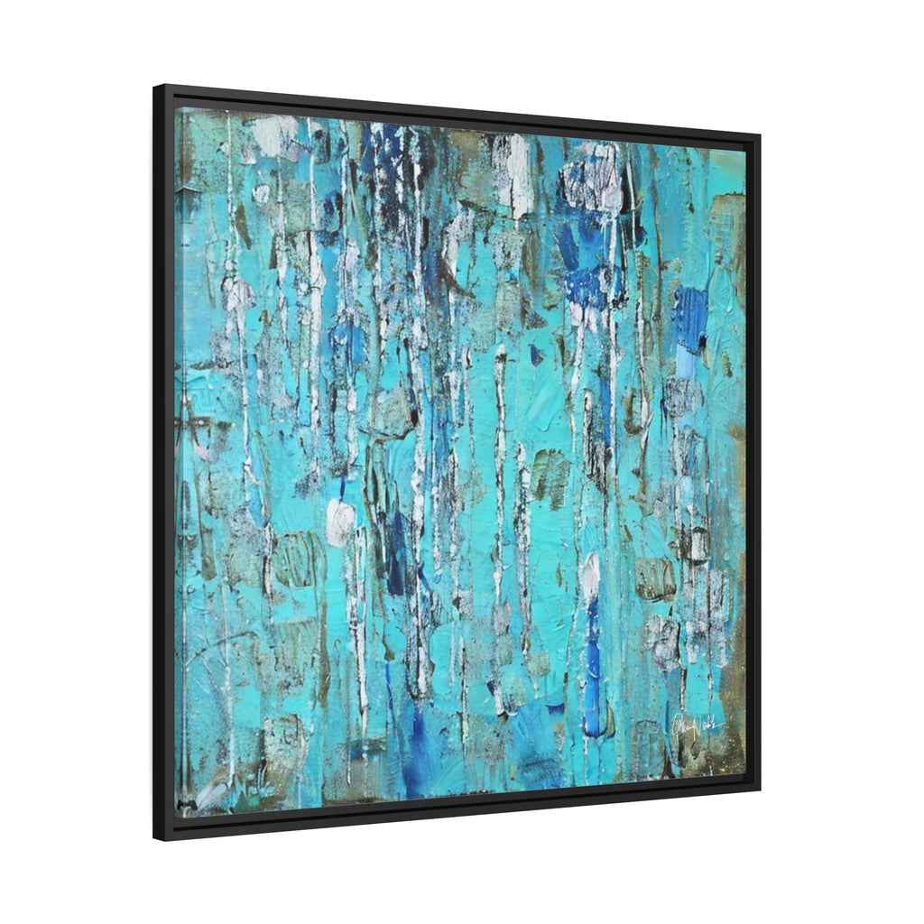 Canvas Wall Art Matte with Frame & Eco- Friendly AQUA - by Queennoble