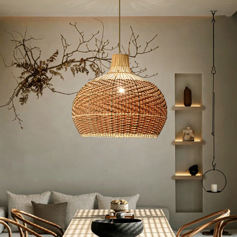 Vintage Rattan Pendant Lamp for Dining Room Decor