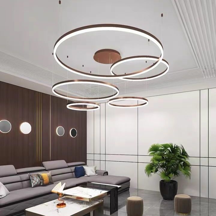 Modern Minimalist Round Chandelier – Creative LED Ceiling Light for Living Room & Dining