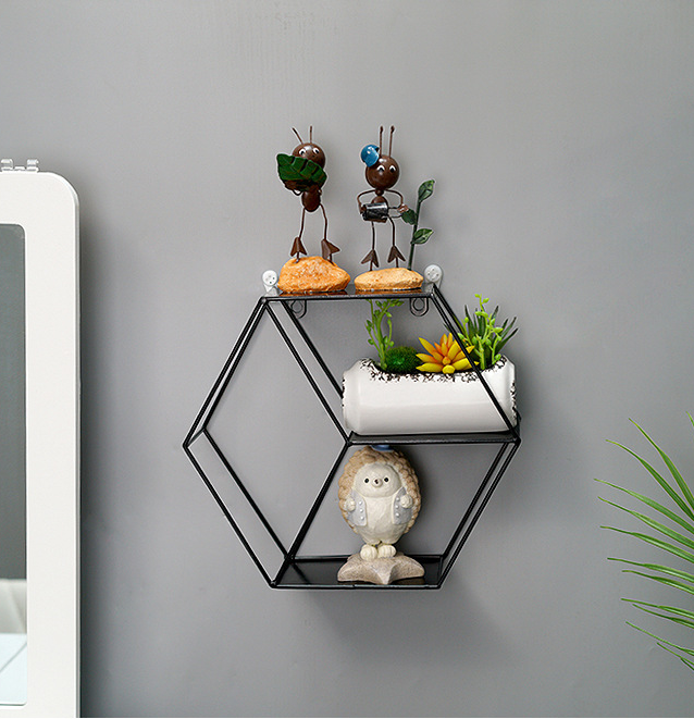 Hexagonal Wall Shelf – Decorative Storage Rack