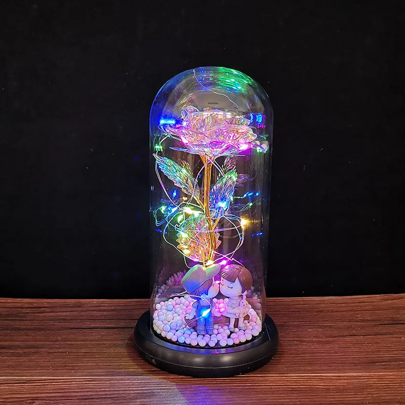 LED Verzauberte Glasrosen Dekoration  