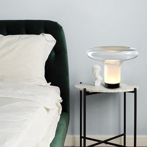 Italian Designer Glass Table Lamp – Luxury Bedside Light for Elegant Home Decor