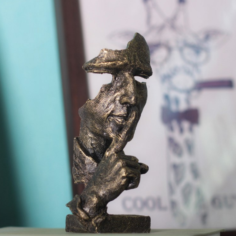 Silent is Golden – Abstract Resin Figurine for Home Decor