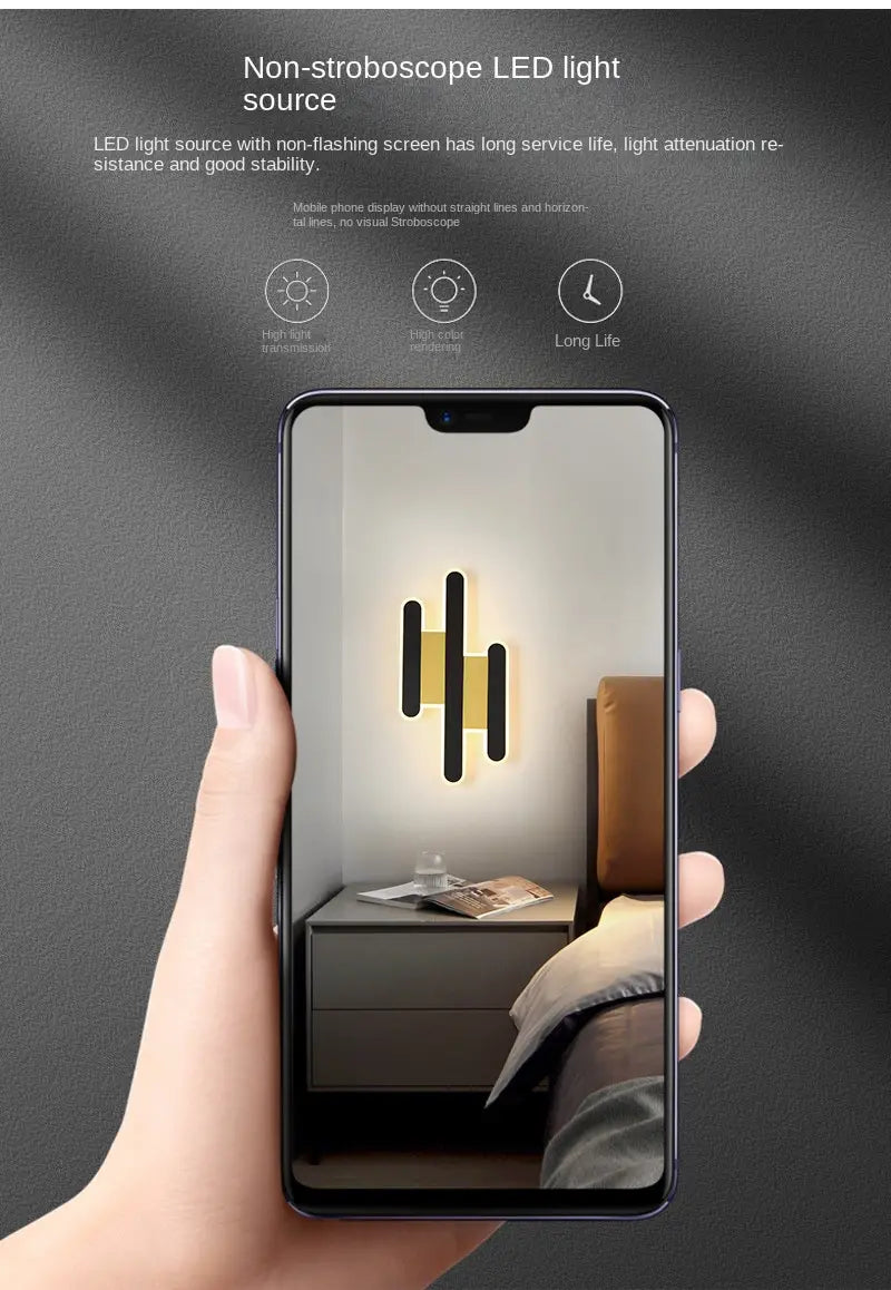 Lampada da parete lineare moderna a LED – Applique a striscia minimalista per camera da letto e corridoio