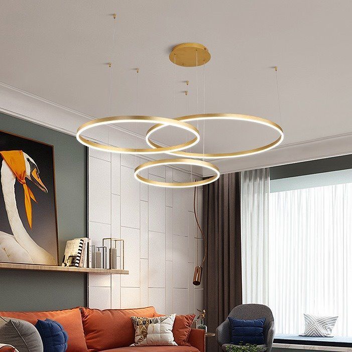 Modern Minimalist Round Chandelier – Creative LED Ceiling Light for Living Room & Dining