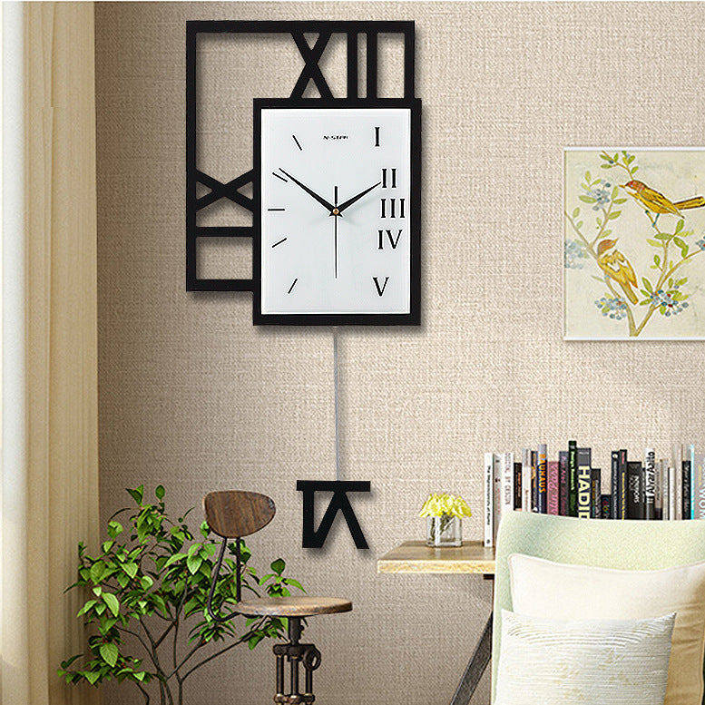 Creative Silent Quartz Wall Clock - Nordic Style Square
