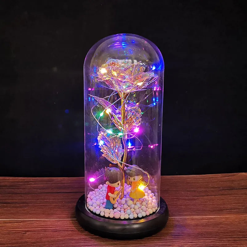 LED Verzauberte Glasrosen Dekoration  