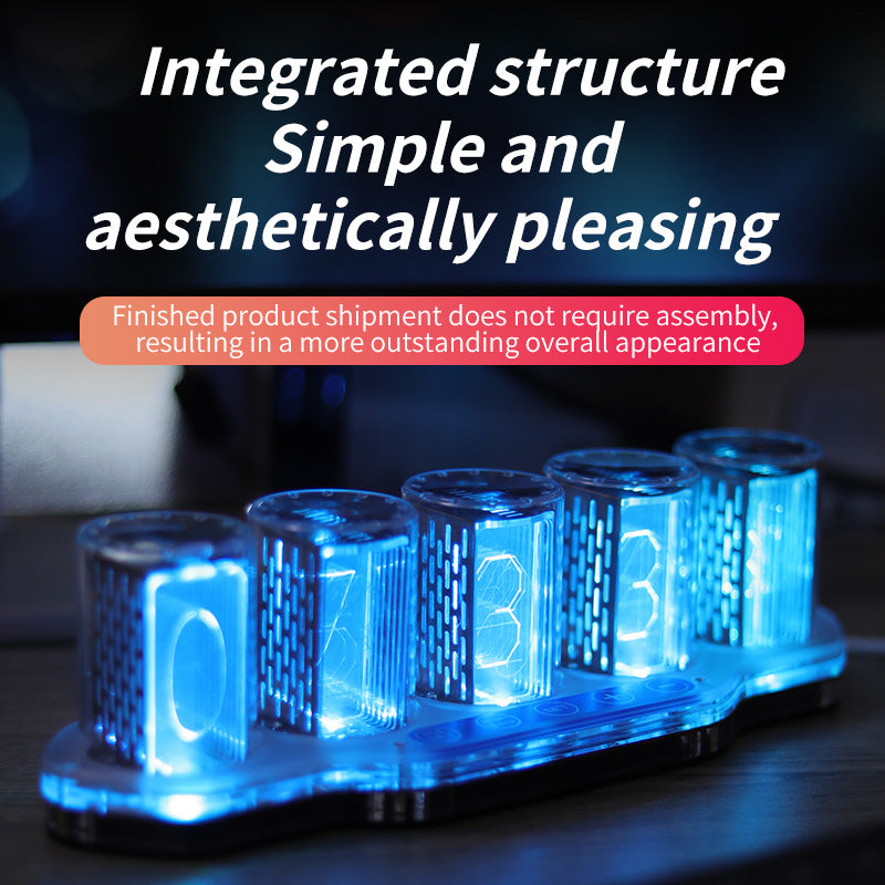 Orologio da tavolo digitale a LED RGB Neon Tube – Orologio digitale a LED moderno per la decorazione della scrivania