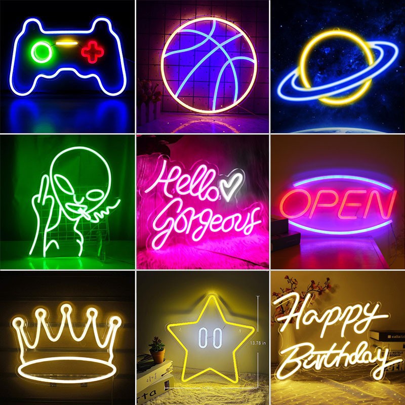 LED Transparent Backboard Neon Light Wall Decor