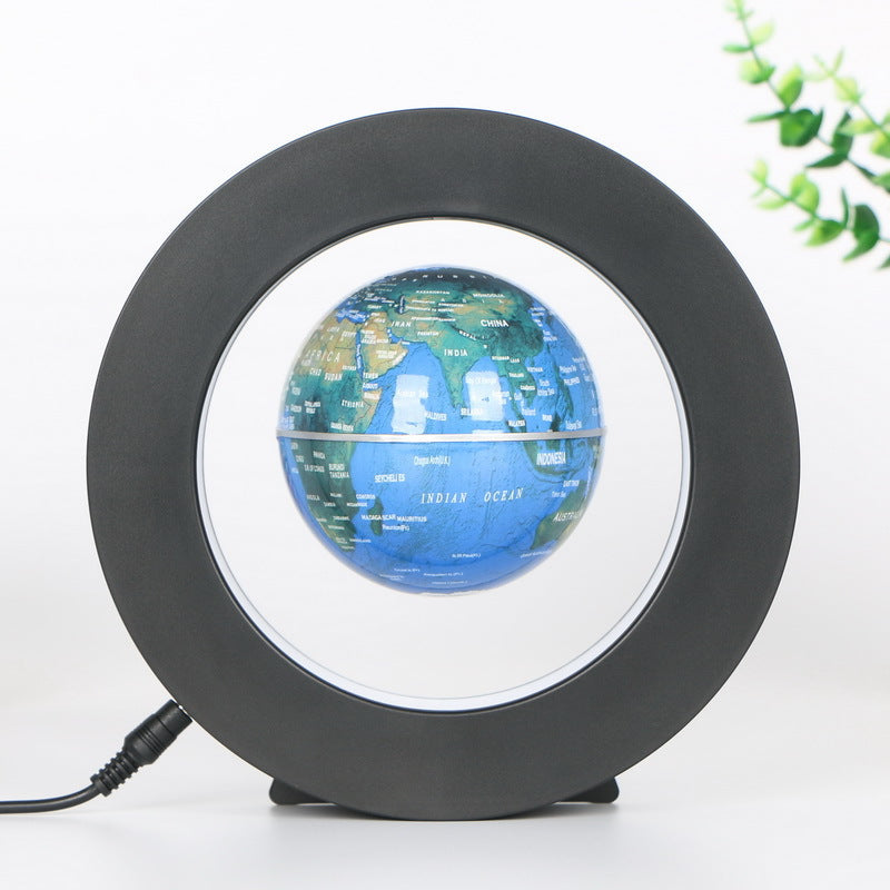 Magnetic Levitation Globe - 4-Inch Black LED Decor