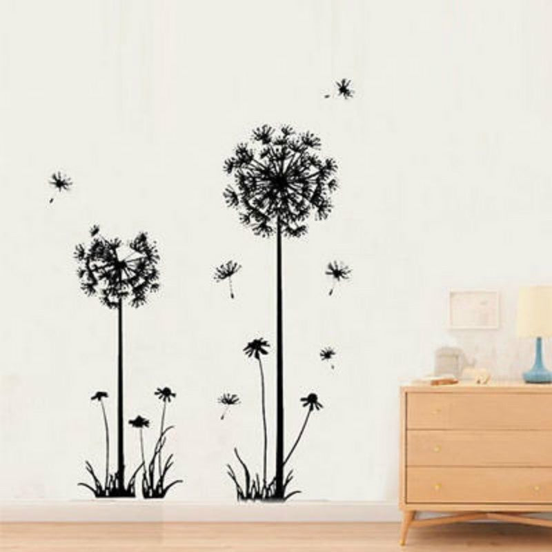 Black Dandelion Wall Stickers – Nature-Inspired Home Decor