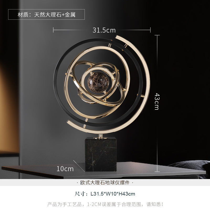 Creative European Style Marble Globe Decor for Home