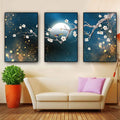 3-Piece Plum Blossom Canvas Art Set for Home Decor