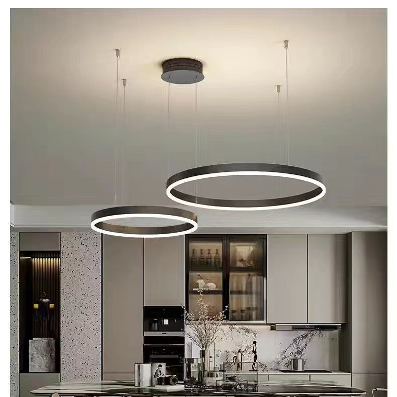 Modern Minimalist Round Chandelier – Creative LED Ceiling Light for Living Room & Dining