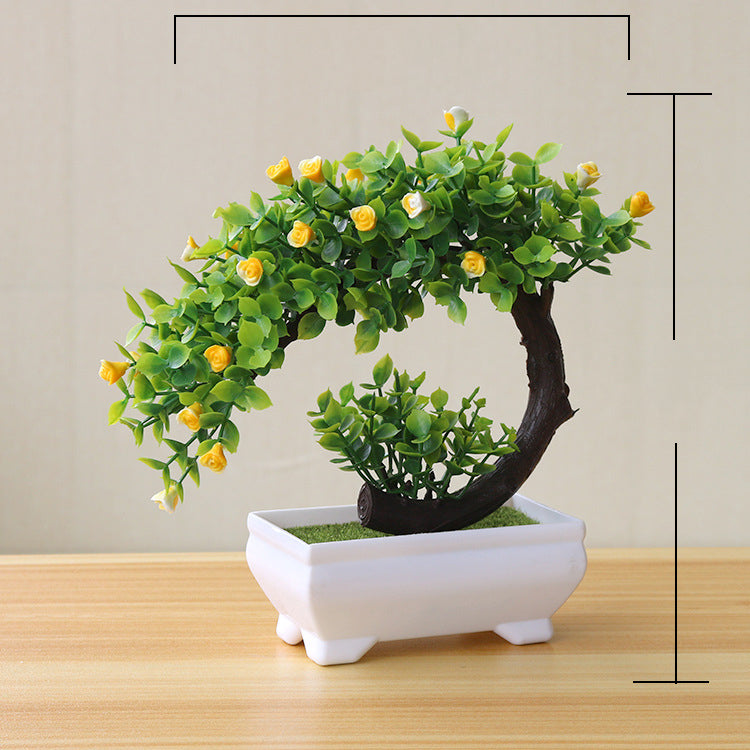 Faux Potted Plant Arrangement – Realistic Plastic Greenery Decor