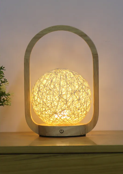 Lampada da tavolo da comodino portatile in vetro dimmerabile – Luce notturna ricaricabile per camera da letto