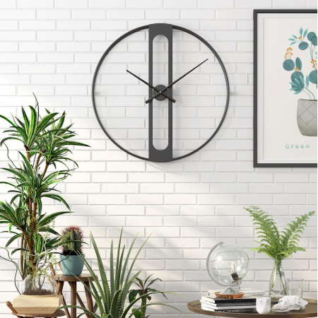 Orologio da parete rotondo moderno minimalista in metallo per soggiorno