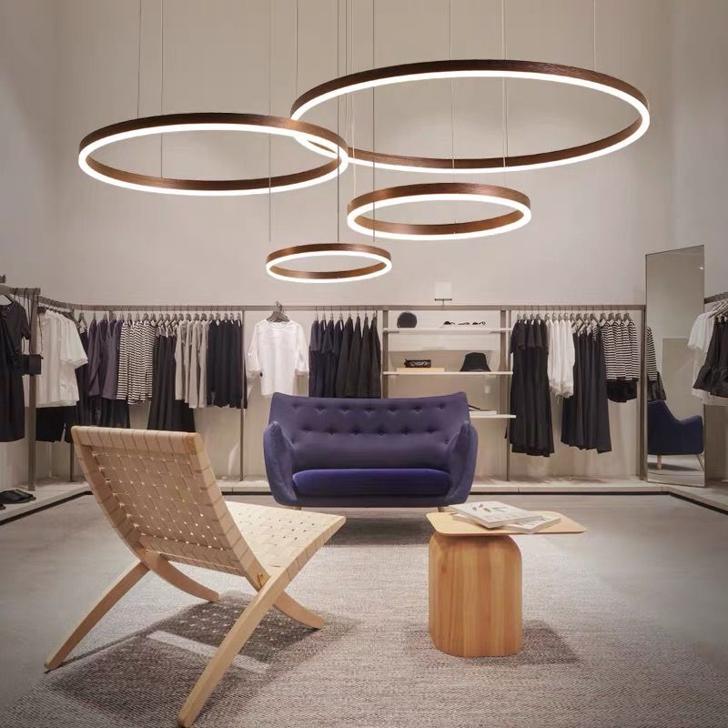 Modern Minimalist Round Chandelier – Creative LED Ceiling Light for Living Room & Dining