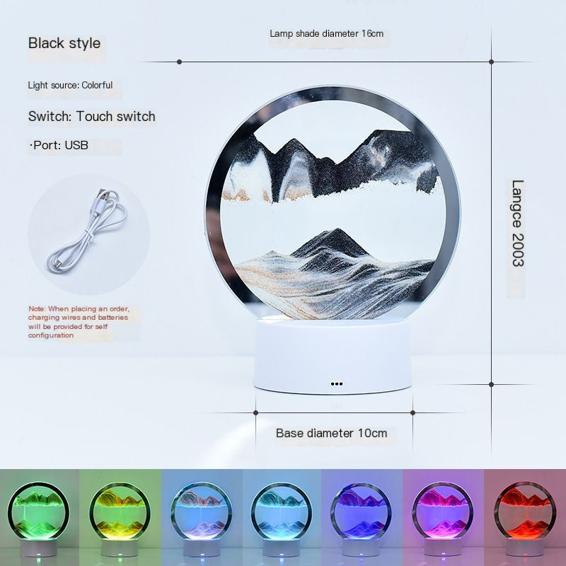 Lampe de table RVB Sandscape à LED avec art de sable mouvant