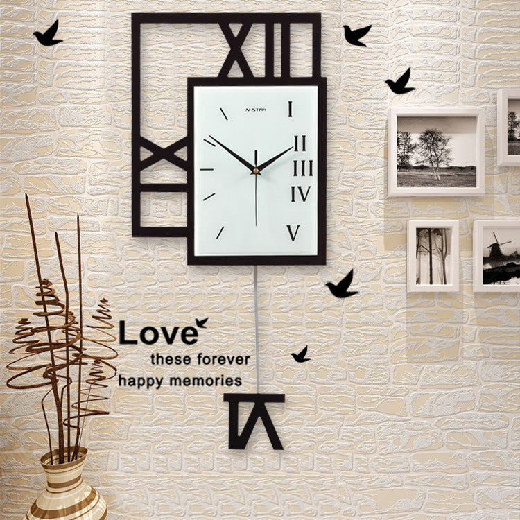 Creative Silent Quartz Wall Clock - Nordic Style Square