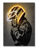 Vintage Neon Helmet Canvas