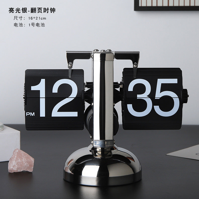 Orologio a Scatto Automatico Minimalista con Pagine – Orologio Moderno da Scrivania e da Parete per Arredamento Domestico