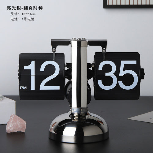 Minimalist Automatic Page-Turning Flip Clock – Modern Desk & Wall Clock for Home Decor