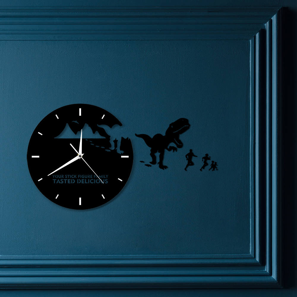 Mirror Dinosaur Wall Clock – Acrylic Cartoon Clock for Kids & Home