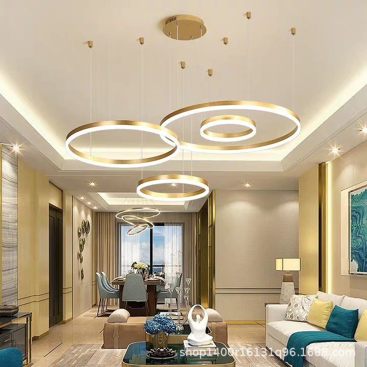 Modern Minimalist Round Chandelier – Creative LED Ceiling Light for Living Room & Dining