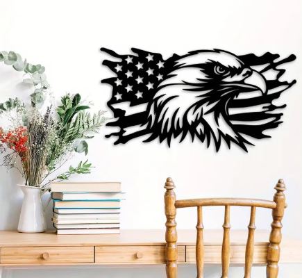 American Flag Eagle Metal Wall Decor