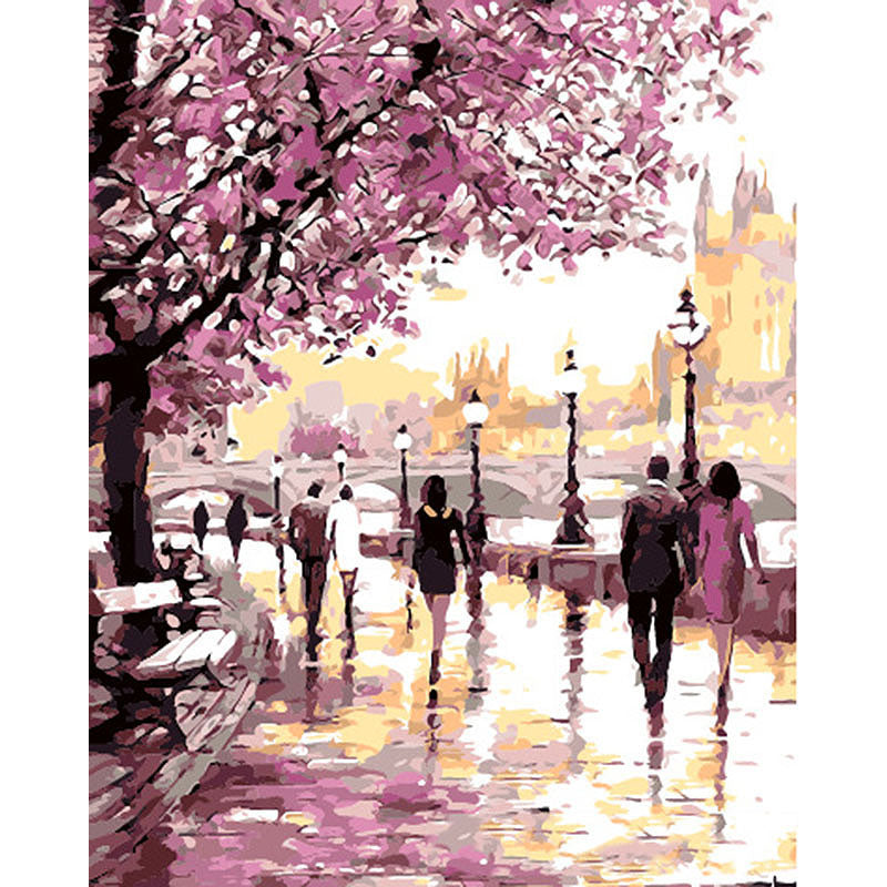 Pink Leaf Oil Painting Wall Decor