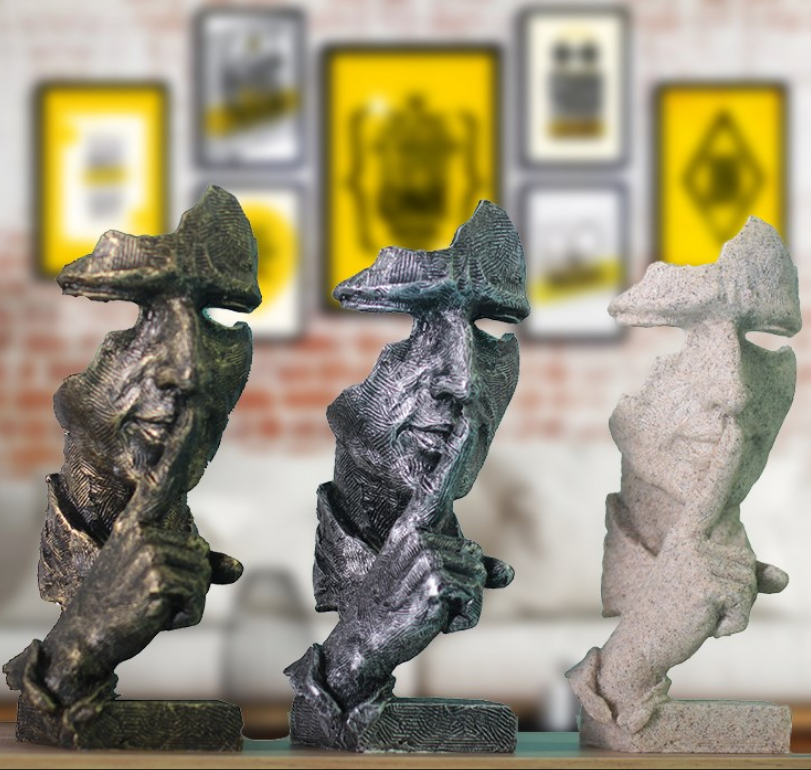 Silent is Golden – Abstract Resin Figurine for Home Decor