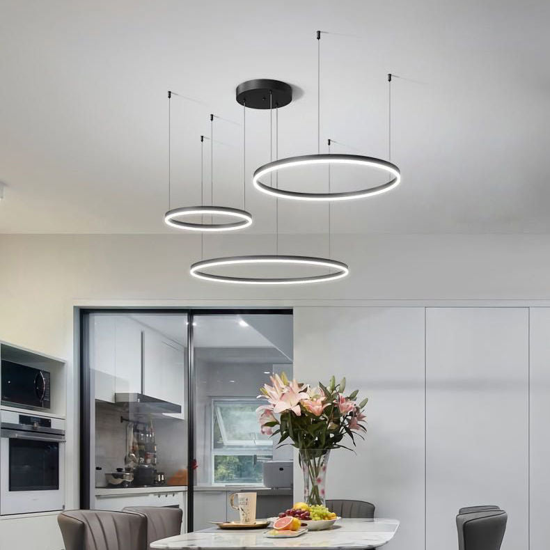 Modern Minimalist Round Chandelier – Creative LED Ceiling Light for Living Room & Dining