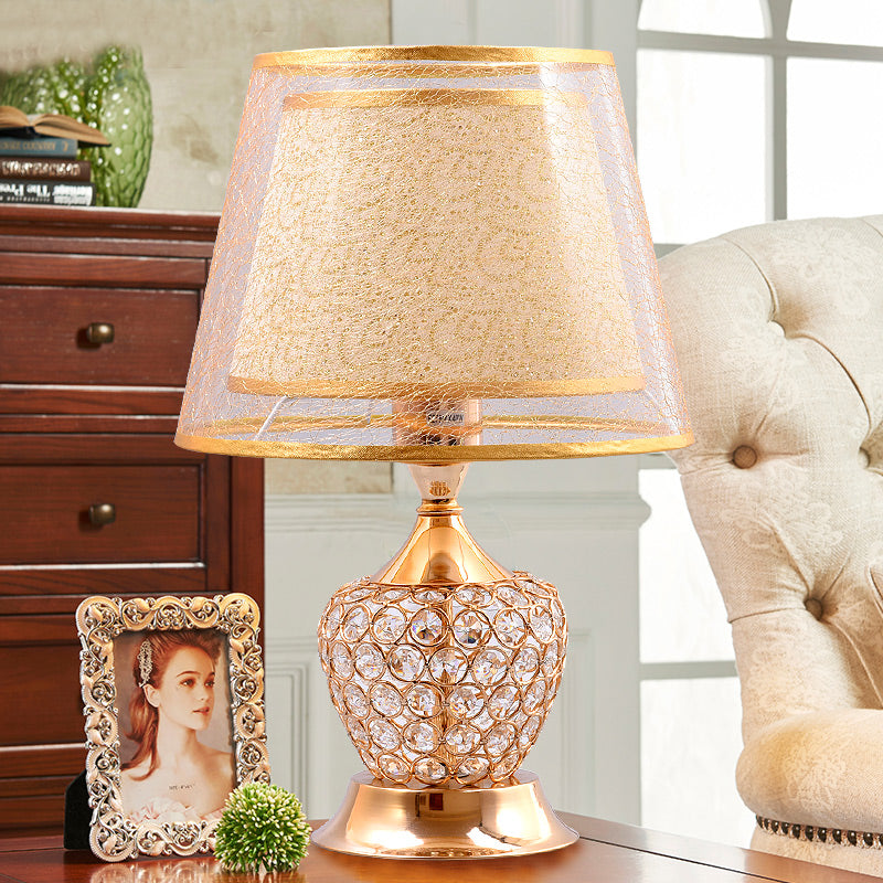 Modern European Crystal Table Lamp – Luxury Bedside Light for Bedroom & Living Room